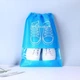 Набор чехлов для хранения и перевозки обуви Shoe Bag на затяжках, с окошком 10 шт 27 х 36 см Голубой - изображение 5