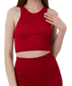 Топ в рубчик женский из микрофибры с открытыми плечами Giulia Halter Top RIB Winery S/M Красный - изображение 1