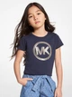 Детская укороченная футболка для девочки Michael Kors 186986204 134 см Синяя (1159800833) - изображение 1