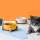 Миски керамические для собак и кошек (миска для котят, миска для щенков, с подставкой, легкая чистка, 850 мл, оранжевые) - изображение 5