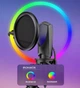 Профессиональный игровой настольный конденсаторный микрофон Q3R USB-A подключение к ПК ноутбуку компьютеру для стримов подкастов блога YouTube записи видео запись звука гейминг стриминга видеоконференций онлайн-обучения студийный RGB Black - изображение 4