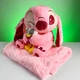 Мягкая игрушка Стич 2 в 1 40см с пледом в середине детская игрушка (розовый) - изображение 1
