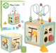 Drewniany sorter  Woopie GREEN Multifunkcyjna kostka edukacyjna (5906280652692) - obraz 1