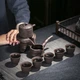 Керамический чайный набор в китайском стиле, коричневый набор для чайно церемонии на 6 персон - изображение 3