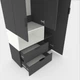 Шафа Metkas Home A002L 1000x420x2300 ЛДСП Антрацит - Білий Сніг - зображення 4