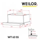 Вытяжка для кухни WEILOR WT 63 SS, нерж. сталь, телескопическая выдвижная встраиваемая в шкаф шириной 60 см - изображение 9