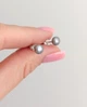 Серьги-пуссеты серебряные с серым жемчугом Е-544(сж.) - изображение 8