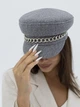 Кепи кашемировая женская с серебристой цепью D.Hats цвет серый - изображение 4