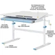 Дитяча парта TH-220 Evo-кids TH-220 W/BL, Blue - зображення 3