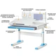 Дитяча парта TH-325 ErgoKids TH-325 W/BL, Blue - зображення 3