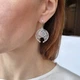 Серебряные серьги с Подвеской Лунница без камней серебро 925 пробы Черненное 53269ч 10.10г - изображение 2