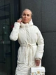 Жіноче зимове пальто-пуховик з капюшоном та паском Uaclothes 48-50 Молочний (like35217-156371371) - зображення 3