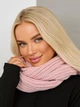Женский шарф-хомут вязаный 120 х 40 Светлая-пудра - изображение 9