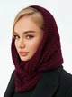Женский шарф-хомут вязаный 120 х 40 Бордовый - изображение 2