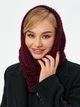 Женский шарф-хомут вязаный 120 х 40 Бордовый - изображение 4
