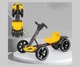 Дитячий електрокарт GO KART F1 2x6V акумулятори, EVA-колеса, Bluetooth, інтерактивне кермо, пульт Д/У Жовтий - зображення 1