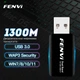 Дводіапазонний високошвидкісний адаптер WiFi / перехідник FENVI AC1300 USB 3.0 2.4GHz + 5GHz, для Windows, чорний - зображення 2