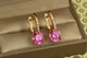 Серьги Xuping Jewelry Стрелка с большим розовым камнем 2,7 см золотистые - изображение 1