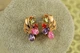 Серьги Xuping Jewelry Корзина с темными цветными камнями 1,7 см золотистые - изображение 1