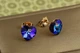 Серьги гвоздики Xuping Jewelry Сваровски сердечки синие хамелеон 1 см золотистые - изображение 2