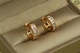 Серьги кольца Хuping Jewelry с дорожкой из квадратных камней 1,4 см золотистые - изображение 1