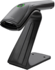 Skaner kodów kreskowych Qoltec 1D USB + stojak na skaner Czarny (5901878508528) - obraz 1