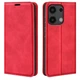 Чехол Taba Retro-Skin для Xiaomi Redmi Note 13 Pro 4G книжка с визитницей кожа PU красный - изображение 1