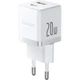 Зарядное Устройство Baseus Palm Fast Charger 20W (Type-C+USB) white - изображение 1