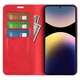 Чехол Taba Retro-Skin для Xiaomi Redmi Note 14 Pro 4G книжка с визитницей кожа PU красный - изображение 2