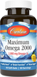 Максимальная Омега, Maximum Omega, Carlson Labs, 2000 мг, 60 капсул (CAR-17200) - изображение 2