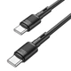Кабель Hoco для X83 Type-C to Type-C Victory 60W Charging Data Cable (L=1M) Black - зображення 10