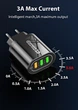 Сетевое зарядное устройство для телефона QC3.0 18W 3xUSB быстрая зарядка смартфона USLION UC3734 (BK-373) Black - изображение 3