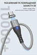 Магнитный Кабель microUSB - USB (2m) USLION US0159M Silver Провод для Зарядки Телефона Fast Charging 3A и Передачи Данных - изображение 5