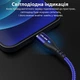 Магнитный Кабель microUSB - USB (2m) USLION US0159M Blue Провод для Зарядки Телефона Fast Charging 3A и Передачи Данных - изображение 3