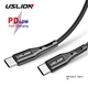 Кабель USB Type-C - USB Type-C (1m) 60W PD Fast Charging дата-провод быстрой зарядки передачи данных для телефона смартфона USLION US0123 Black - изображение 1