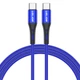 Кабель USB Type-C - USB Type-C (1m) 60W PD Fast Charging дата-провод быстрой зарядки передачи данных для телефона смартфона USLION US0123 Blue - изображение 7
