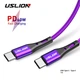 Кабель USB Type-C - USB Type-C (1m) 60W PD Fast Charging дата-кабель швидкого заряджання передачі даних для телефону смартфона USLION US0123 Purple - зображення 1
