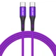 Кабель USB Type-C - USB Type-C (1m) 60W PD Fast Charging дата-кабель швидкого заряджання передачі даних для телефону смартфона USLION US0123 Purple - зображення 7