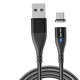 Магнитный Кабель Type-C - USB (2m) USLION US0159C Black Провод для Зарядки Телефона Fast Charging 3A и Передачи Данных - изображение 1