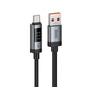 Кабель USB to Type-C з підтримкою швидкої зарядки 100W та цифровим дисплеєм HOCO U148 1.2м Чорний - зображення 1