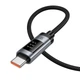 Кабель USB to Type-C з підтримкою швидкої зарядки 100W та цифровим дисплеєм HOCO U148 1.2м Чорний - зображення 6