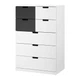 Комод із 7 ящиками IKEA NORDLI 80x122 см антрацит білий 992.117.58 - зображення 1