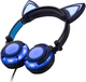 Светодиодные наушники с кошачьими ушками UFT BL108 Blue Синие (UFTBL108Blue) - изображение 1