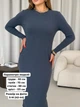 Плаття в рубчик довге осіннє жіноче Merlini Кондо 700001162 L-XL Сіре (700001162_2) - зображення 4
