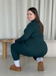 Лосины в рубчик на флисе зимние утепленные женские Merlini Труа 600000204 2XL-3XL Зеленые (600000204_3) - изображение 4