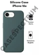 Чехол силиконовый OEG Shell Guard Silicone case with Magnetic Ring MagSafe для Apple iPhone 16e 6,1” Lake Green - изображение 1