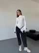Жіночий базовий трикотажний боді з рукавом Uaclothes 42 Молочний (like35313-157341364) - изображение 1