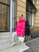 Женская зимняя куртка с капюшоном малинового цвета 39427 One Size - изображение 6