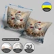 Декоративная подушка «Снеговик с оленями» – украшение для дома и офиса 3D ПРИНТ 35 х 35 см 13210 - изображение 3