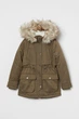 Парка зимова H&M хакі UFJGL097 164 - изображение 3